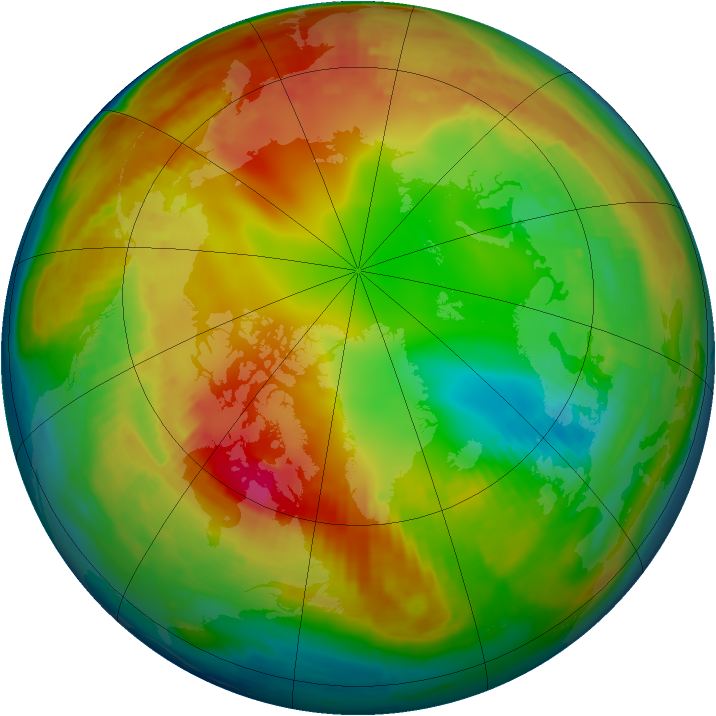 Arctic ozone map for 28 January 1998
